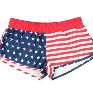 Hurley Red, White, and Blue Women's Athletic Shorts Size XS
